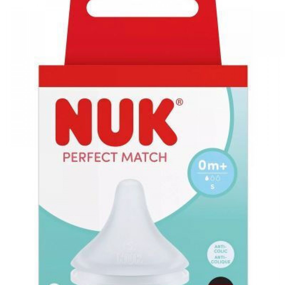 Nuk | Perfect Match Θηλή Σιλικόνης Μέγεθος S 0+m | 2τεμ
