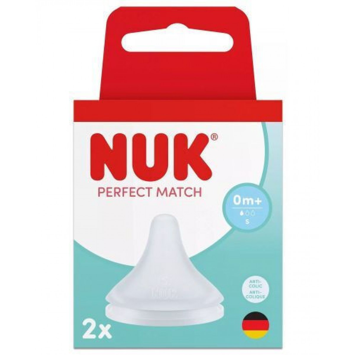 Nuk | Perfect Match Θηλή Σιλικόνης Μέγεθος S 0+m | 2τεμ