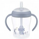 Nuk Perfect Match Εκπαιδευτικό Ποτήρι Με Καλαμάκι Σιλικόνης 8m+ Μπλε Πιγκουίνος 150ml