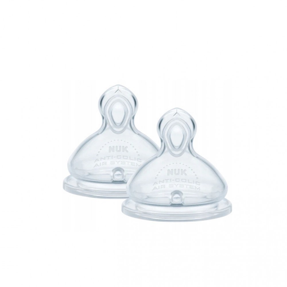 Nuk First Choice Plus Θηλή Σιλικόνης 6m+ Flow Control 2τμχ