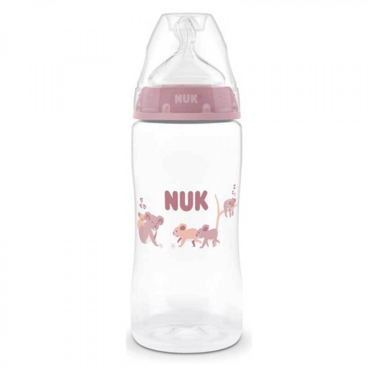Nuk Πλαστικό Μπιμπερό First Choice Κατά των Κολικών Με Θηλή Σιλικόνης Για 3+ Μηνών  Koala ροζ 300ml