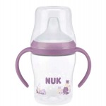 Nuk Perfect Match Εκπαιδευτικό Μπιμπερό με Στόμιο Σιλικόνης & 2 Λαβές για 6+ Μηνών  Ιπποπόταμος Μωβ  , 150ml