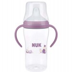 Nuk Perfect Match Εκπαιδευτικό Μπιμπερό με Στόμιο Σιλικόνης & 2 Λαβές για 6+ Μηνών  Ιπποπόταμος Μωβ 260ml