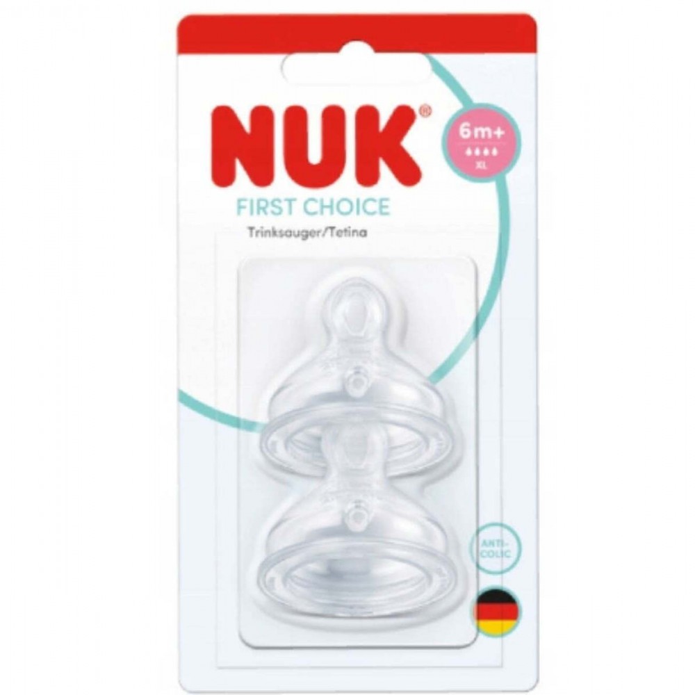  Nuk First Choice Plus Θηλή Σιλικόνης 6m+ XL  2τμχ