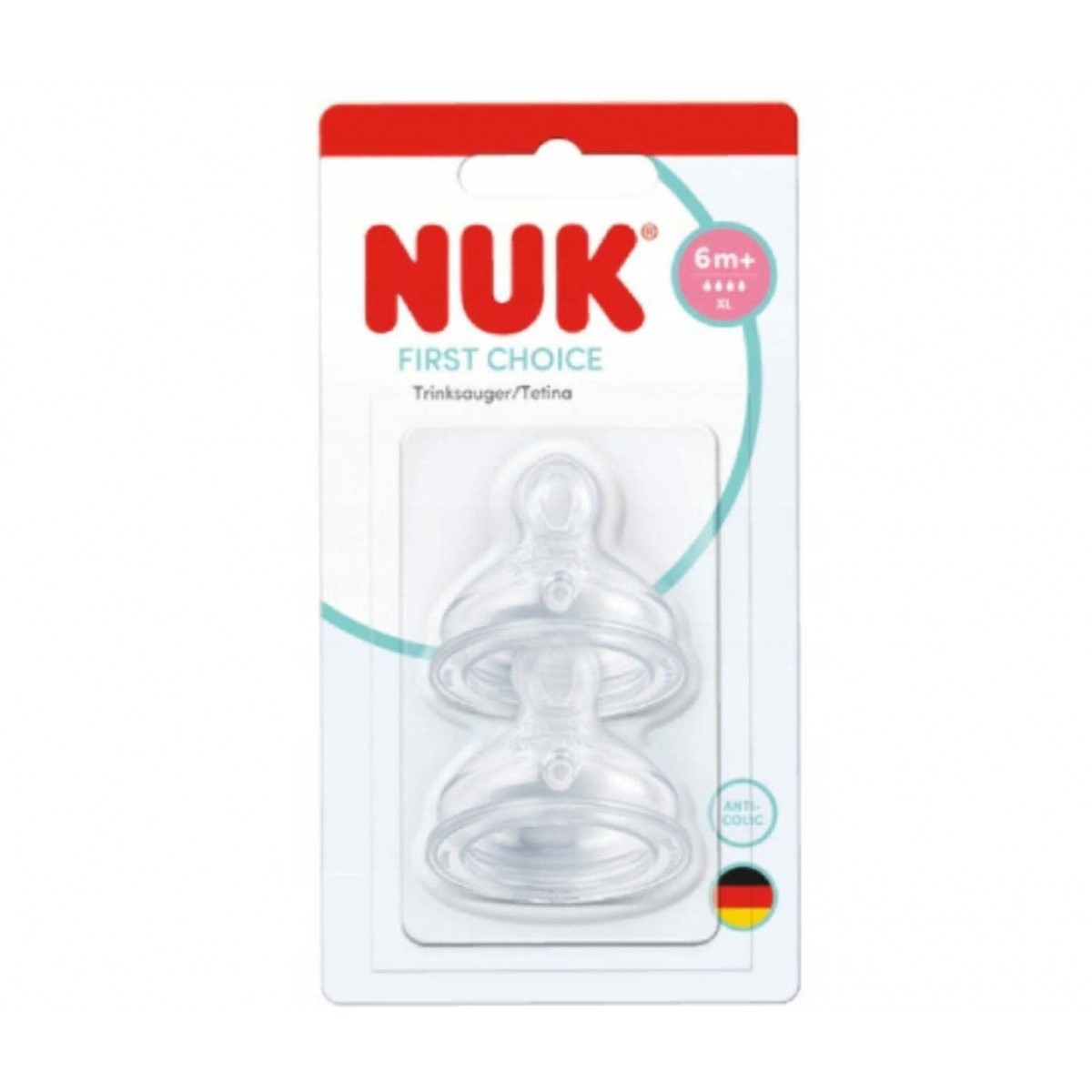 Nuk First Choice Plus Θηλή Σιλικόνης 6m+ XL  2τμχ