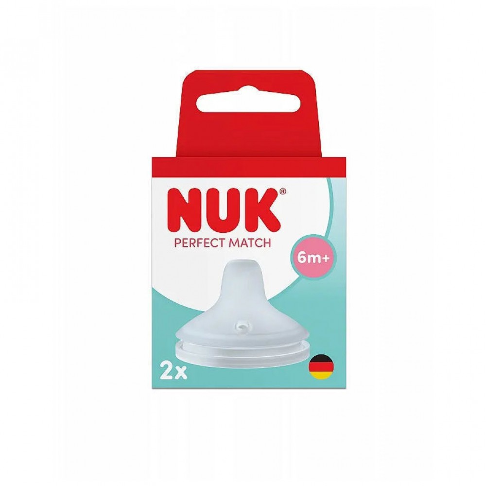 Nuk | Perfect Match Θηλή Σιλικόνης Μέγεθος  Flow Control 6m+ | 2τεμ