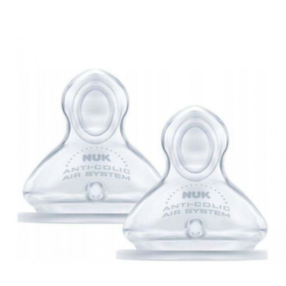 Nuk First Choice Plus Θηλή Σιλικόνης 3m+ 2τμχ Μεσαίας Οπής