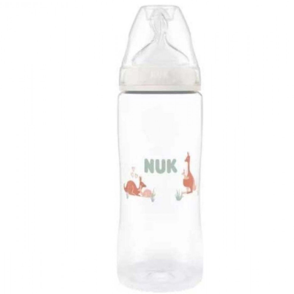 Nuk Nuk First Choice Μπιμπερό με Θηλή Σιλικόνης XL για 6+ Μηνών με Σχέδιο Καγκουρό, 360ml