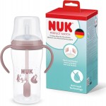 Nuk Perfect Match Εκπαιδευτικό Ποτήρι με Καλαμάκι Σιλικόνης 8m+ Αρκούδα Ροζ 260ml