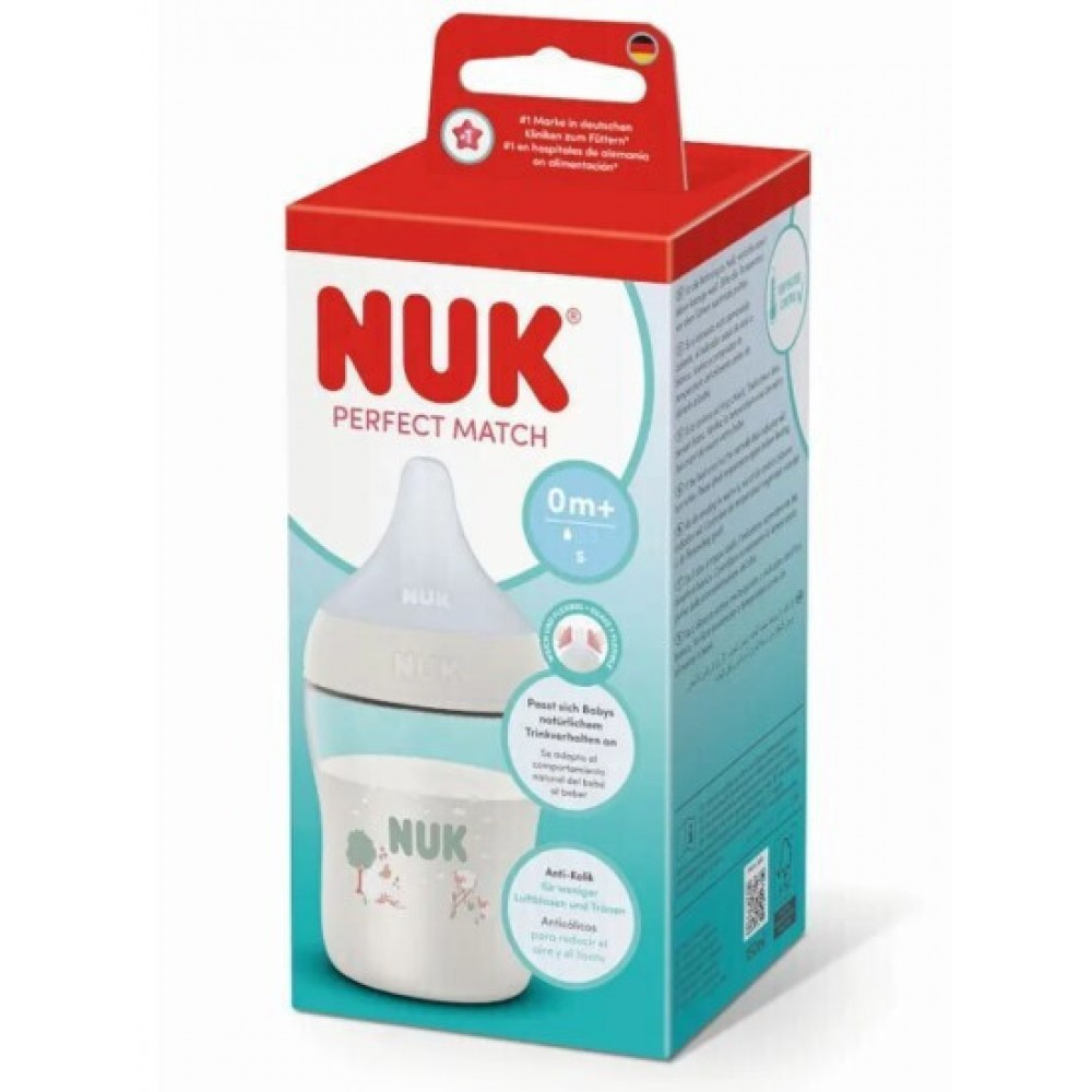 Nuk Πλαστικό Μπιμπερό Perfect Match Κατά των Κολικών με Θηλή Σιλικόνης για 0+ μηνών Sheep 150ml