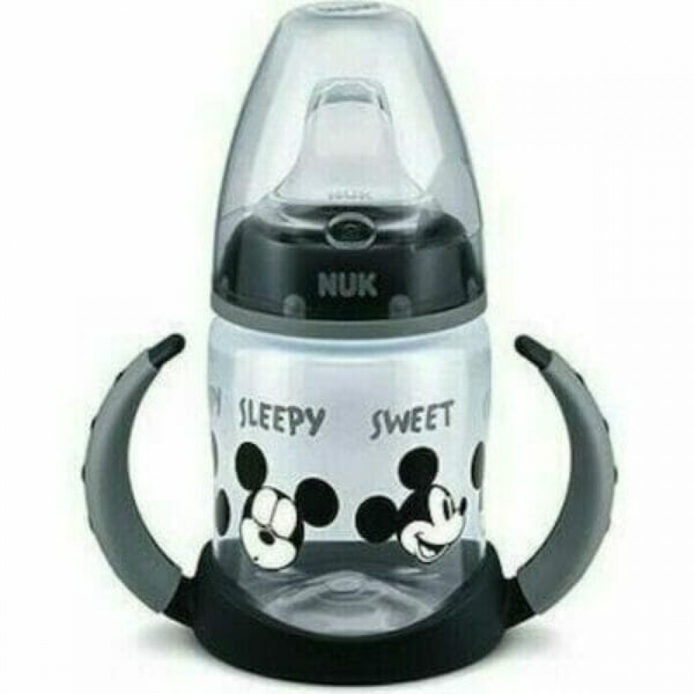 Nuk Μπιμπερό First Choice Plus PP Mickey Εκπαιδευτικό με 2 Λαβές με Δείκτη Ελέγχου Θερμοκρασίας Γκρι