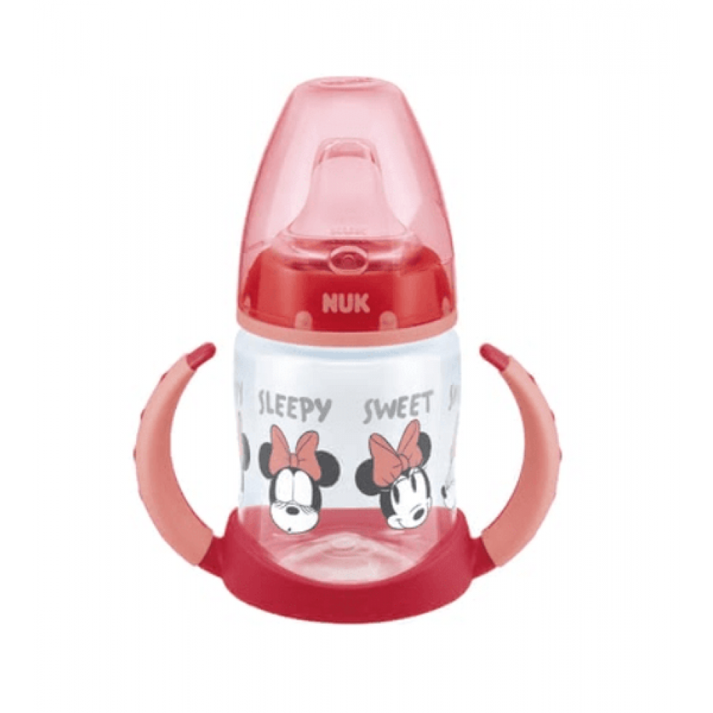 Nuk Μπιμπερό First Choice Plus PP Minnie Εκπαιδευτικό με 2 Λαβές με Δείκτη Ελέγχου Θερμοκρασίας Κόκκινο