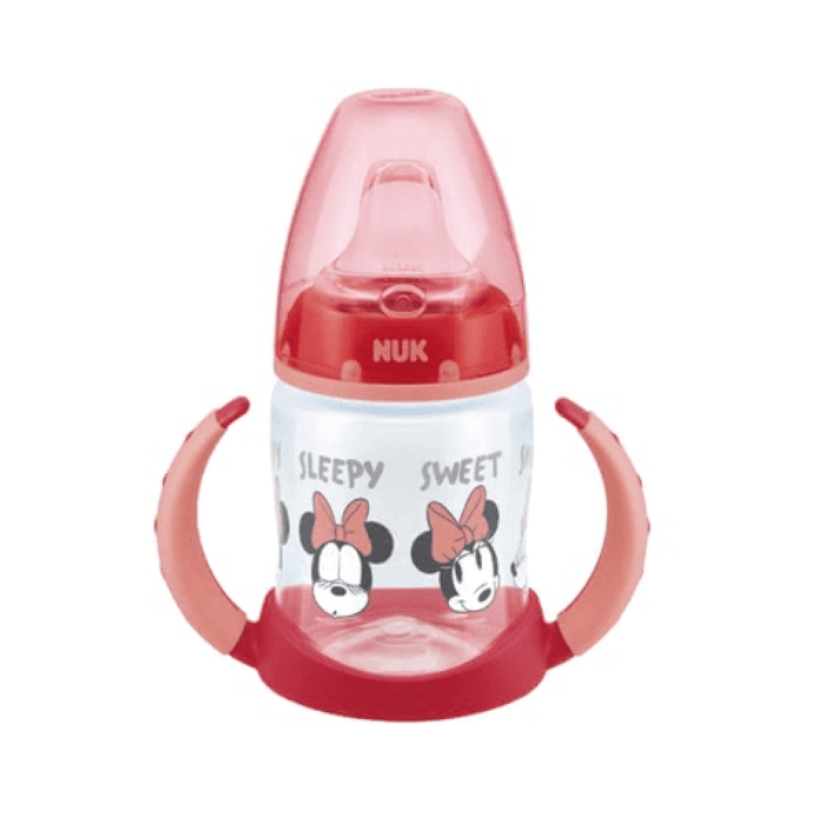 Nuk Μπιμπερό First Choice Plus PP Minnie Εκπαιδευτικό με 2 Λαβές με Δείκτη Ελέγχου Θερμοκρασίας Κόκκινο