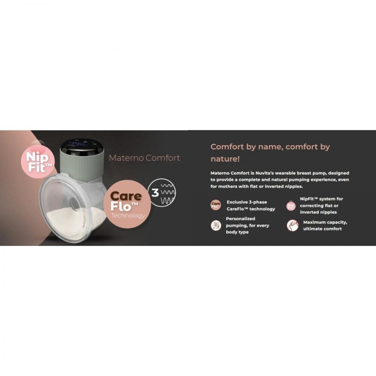 Nuvita Ηλεκτρικό Φορητό Θήλαστρο με 3 Φάσεις Materno Comfort 1260W