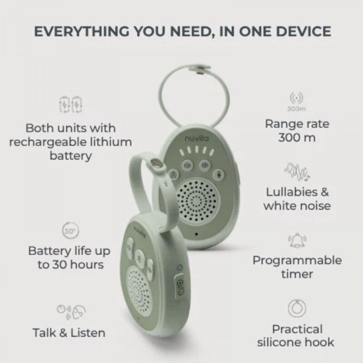 Nuvita Ηχητική Ενδοεπικοινωνία Audio Baby Monitor 3020 Nuvita