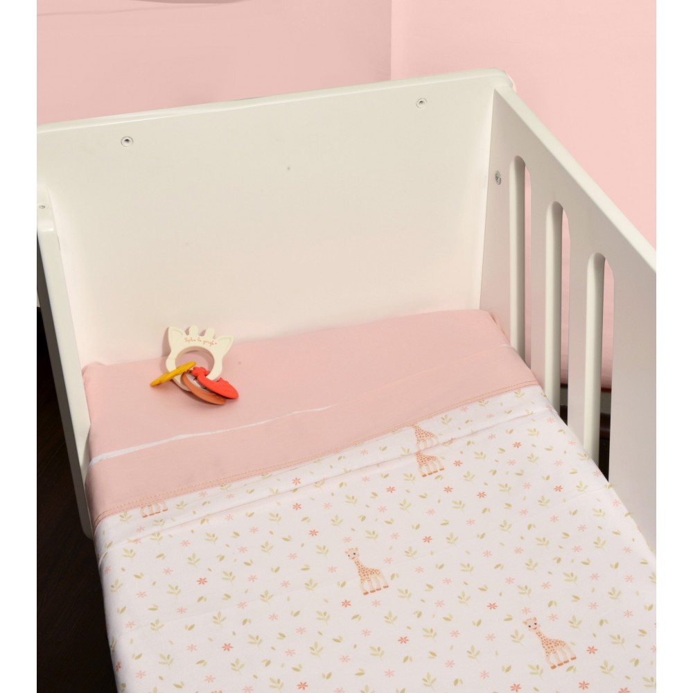 Σεντόνια Λίκνου Σετ 2τ -75×110-100% Βαμβάκι Design 502 Sophie La Girafe