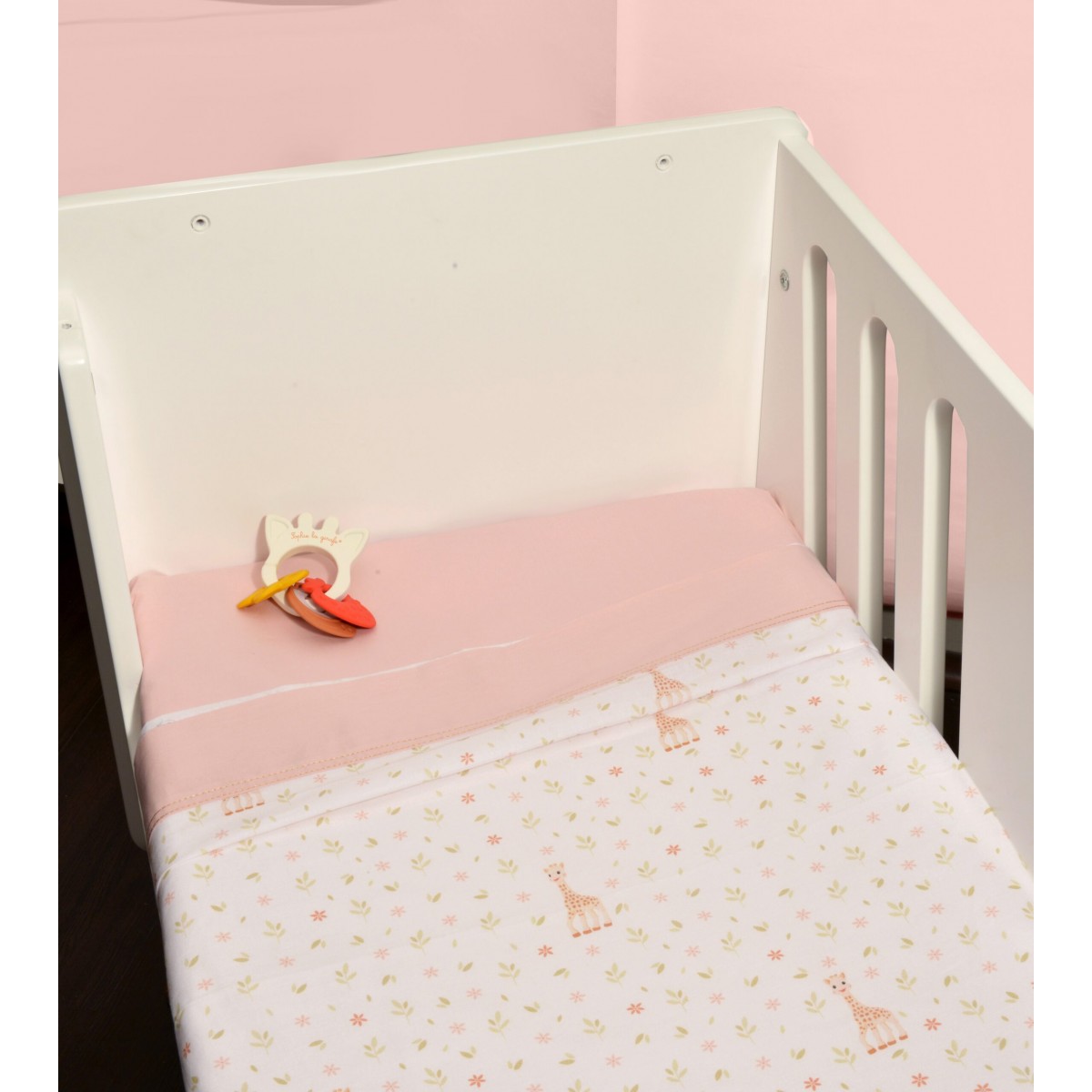 Σεντόνια Λίκνου Σετ 2τ -75×110-100% Βαμβάκι Design 502 Sophie La Girafe