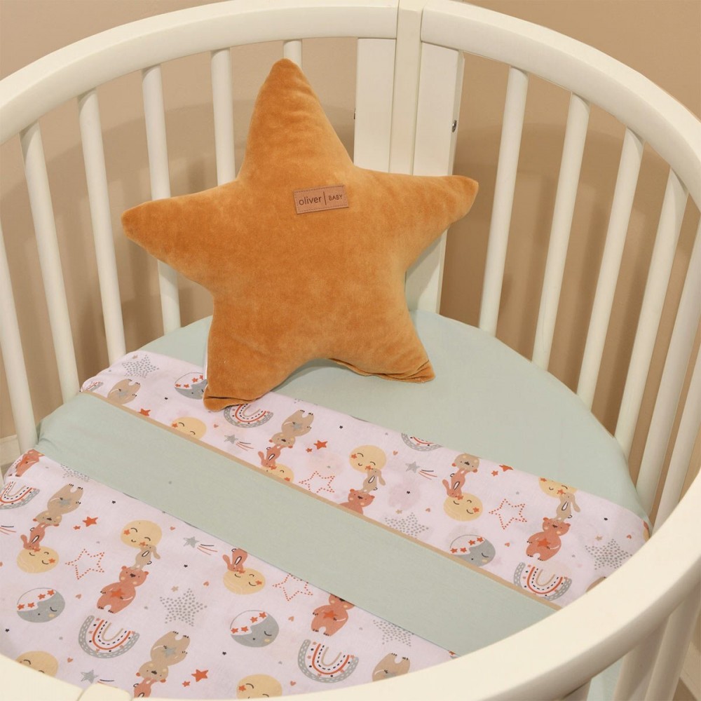 Σετ Σεντόνια Λίκνου Baby Oliver Des.413 Mint (2τεμ.)