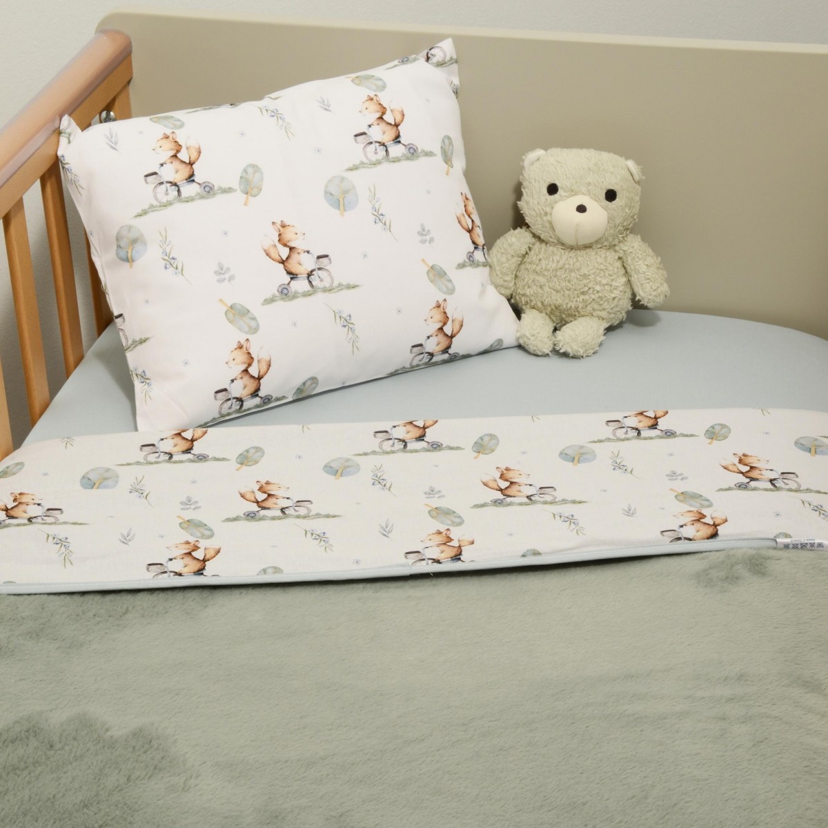 Minky ΝEW Κουβέρτα Λίκνου Διπλής Όψης 75×95 Des.423 Oliver Baby