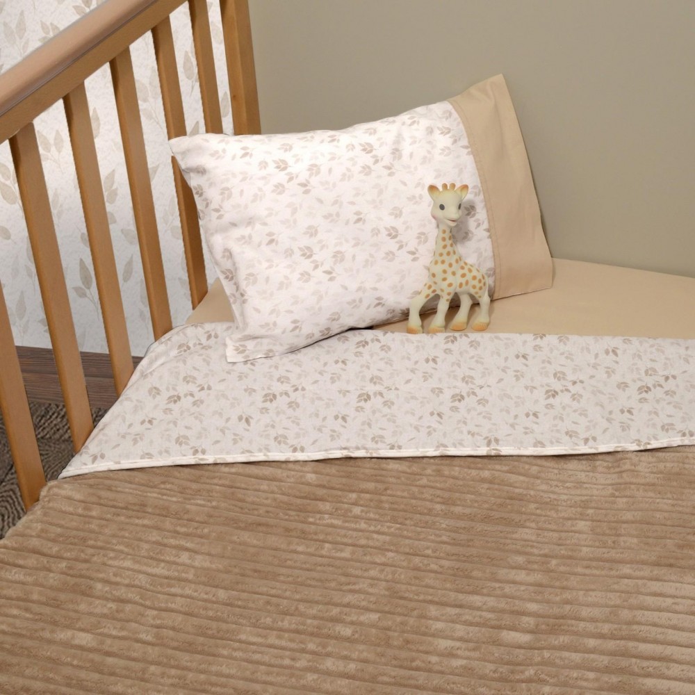 Minky ΝEW Κοτλέ Κουβέρτα Λίκνου Διπλής Όψης 75×95 Des.506 SOPHIE LA GIRAFE