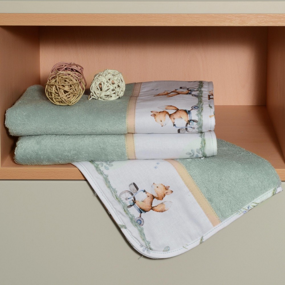 Σετ πετσέτες 2 τεμ 100% βαμβάκι  30×50 & 70×120 Oliver Baby