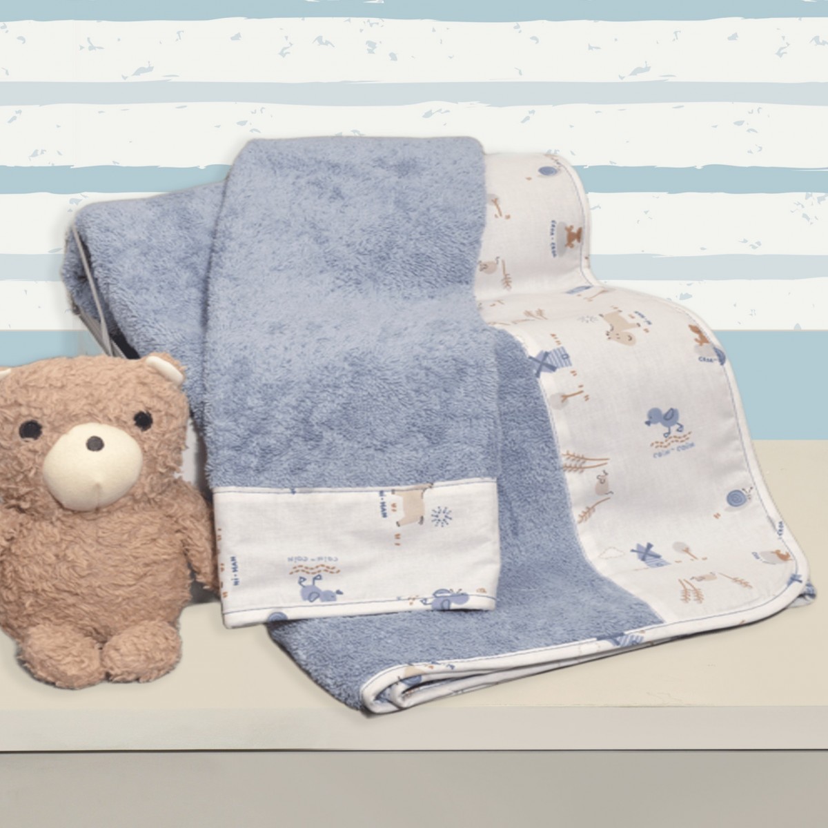 Σετ Πετσέτες 2 τεμ. 100% Bαμβάκι  30x50cm & 70x120cm Oliver Baby