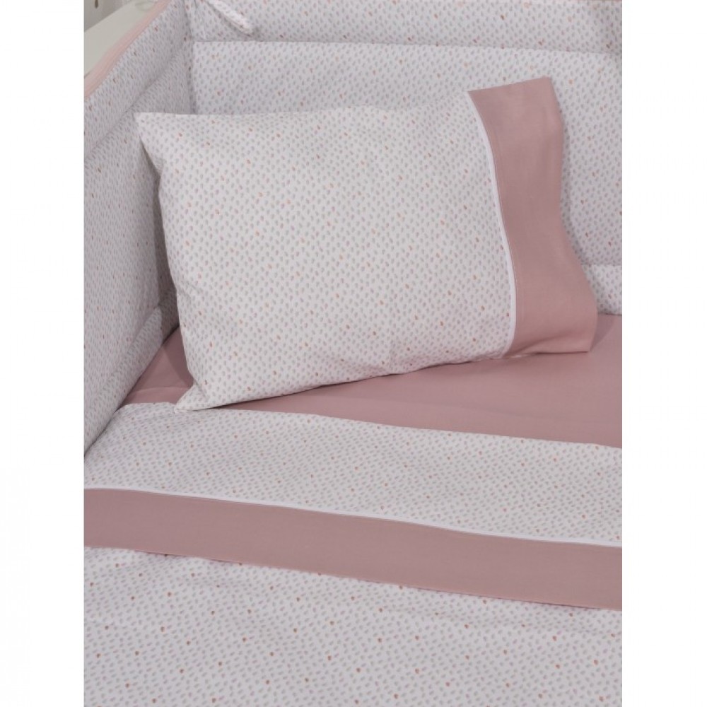 Σετ Σεντόνια Κούνιας 3τμχ 110x170εκ Oliver Baby Ροζ