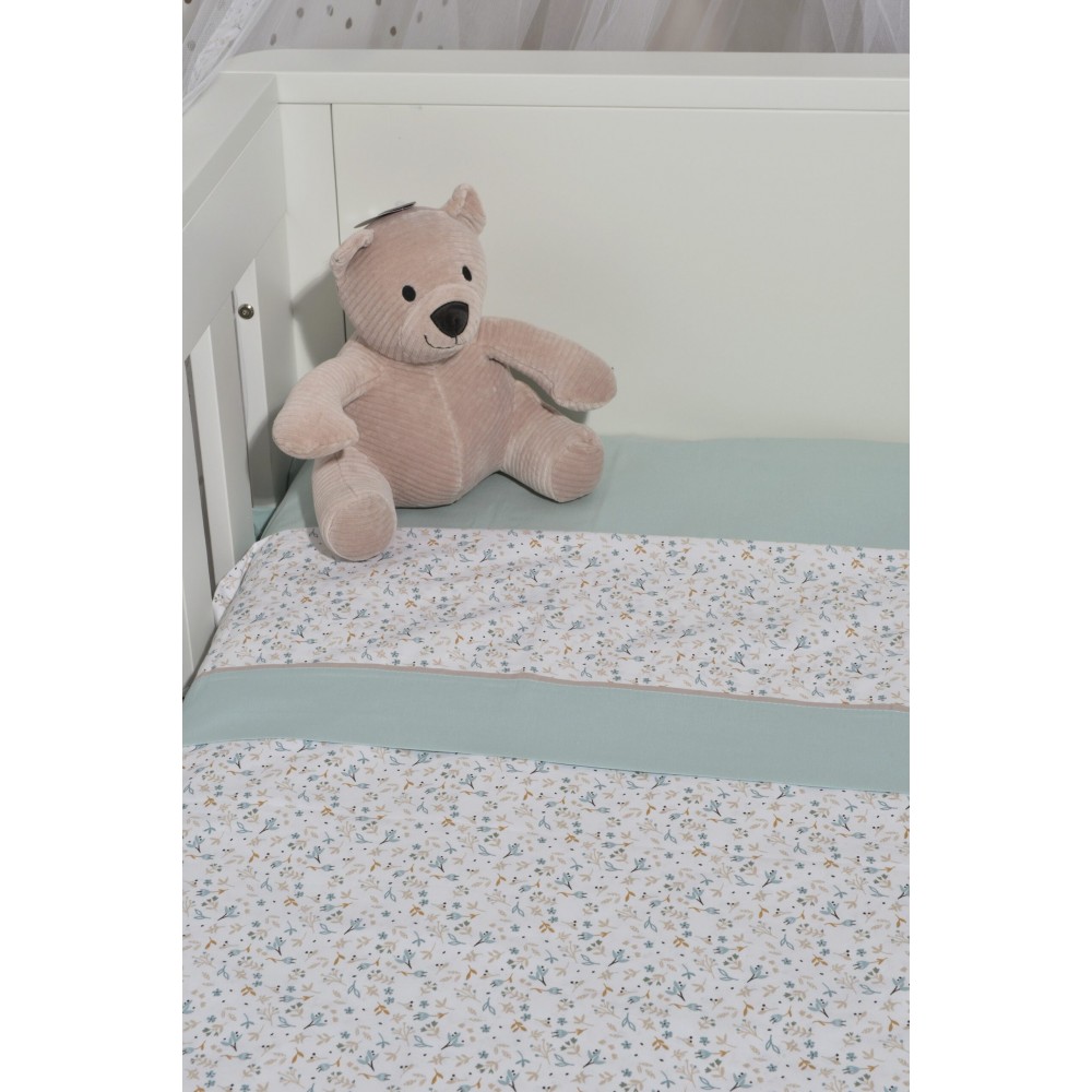 Σεντόνια Λίκνου Σετ 2τεμ. 75×110 cm 100% Βαμβάκι Oliver Baby Μέντα  Σεντόνια Λίκνου Σετ 2τεμ. 75×110 cm 100% Βαμβάκι Oliver Baby Μέντα