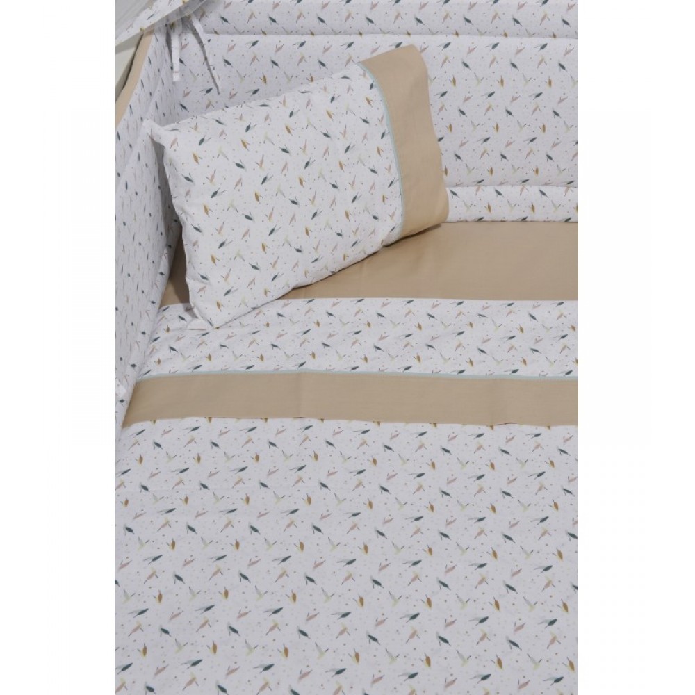 Σετ Σεντόνια Κούνιας 3τμχ 110x170εκ Oliver Baby Μπεζ