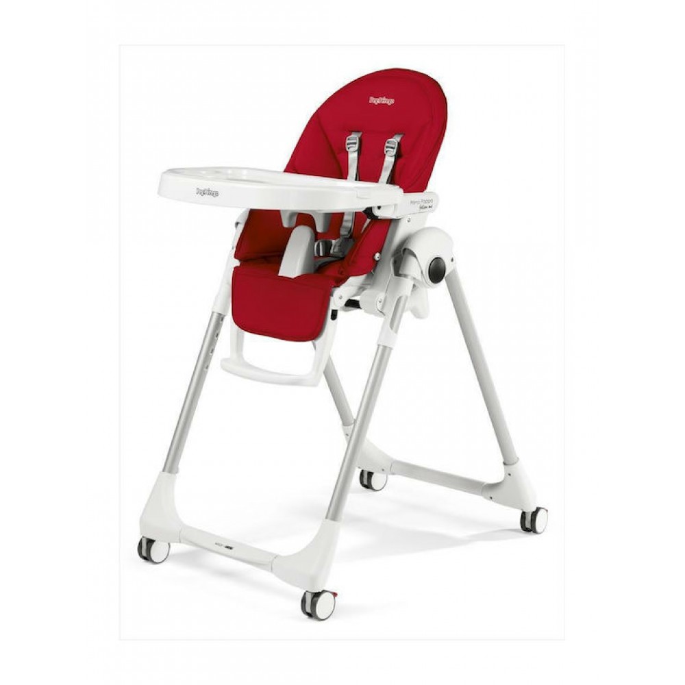 Peg Perego Prima Pappa Follow Me Fragola  κάθισμα φαγητού Κάθισμα από Δερματίνη και Δώρο η μπάρα παιχνιδιών