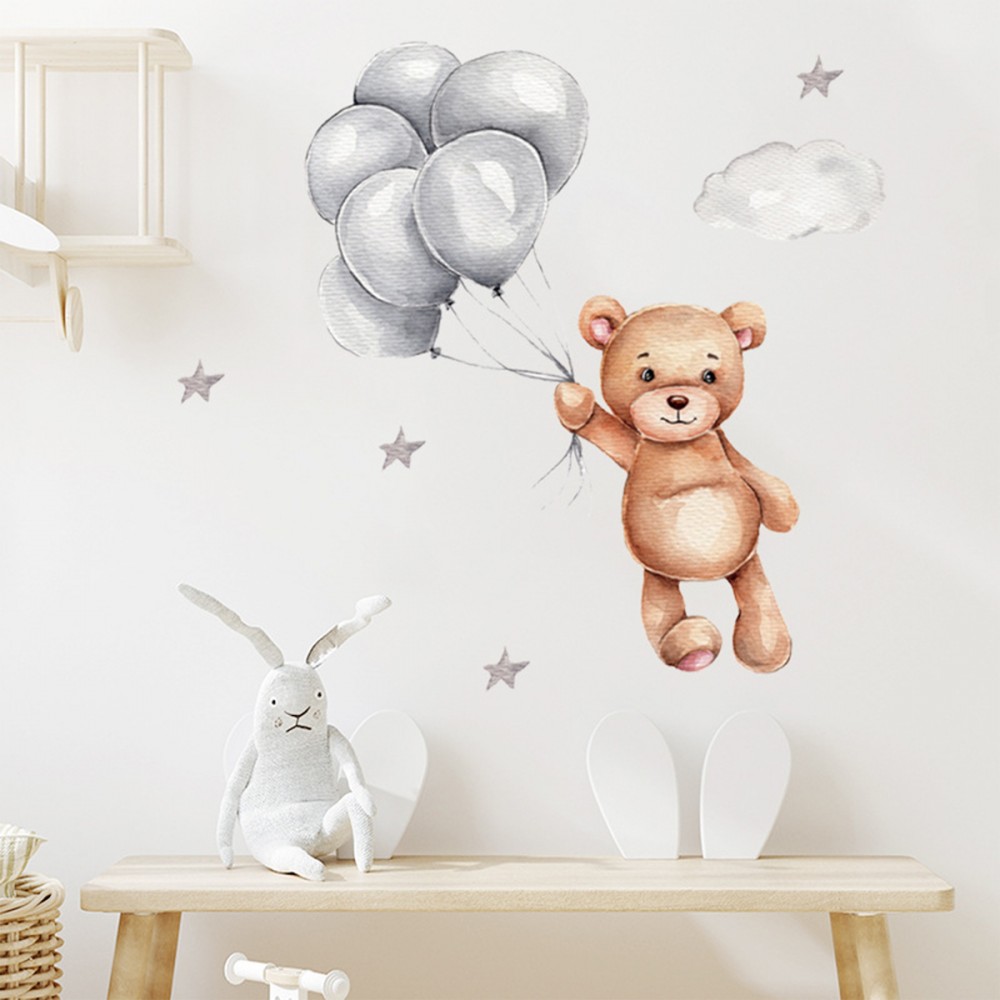 Sipo Wall Sticker Αυτοκόλλητα Για Τον Τοίχο Teddy Bear With Balloons 
