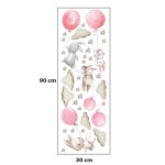 Sipo Wall Sticker Αυτοκόλλητα Για Τον Τοίχο Bunny Balloons Pink
