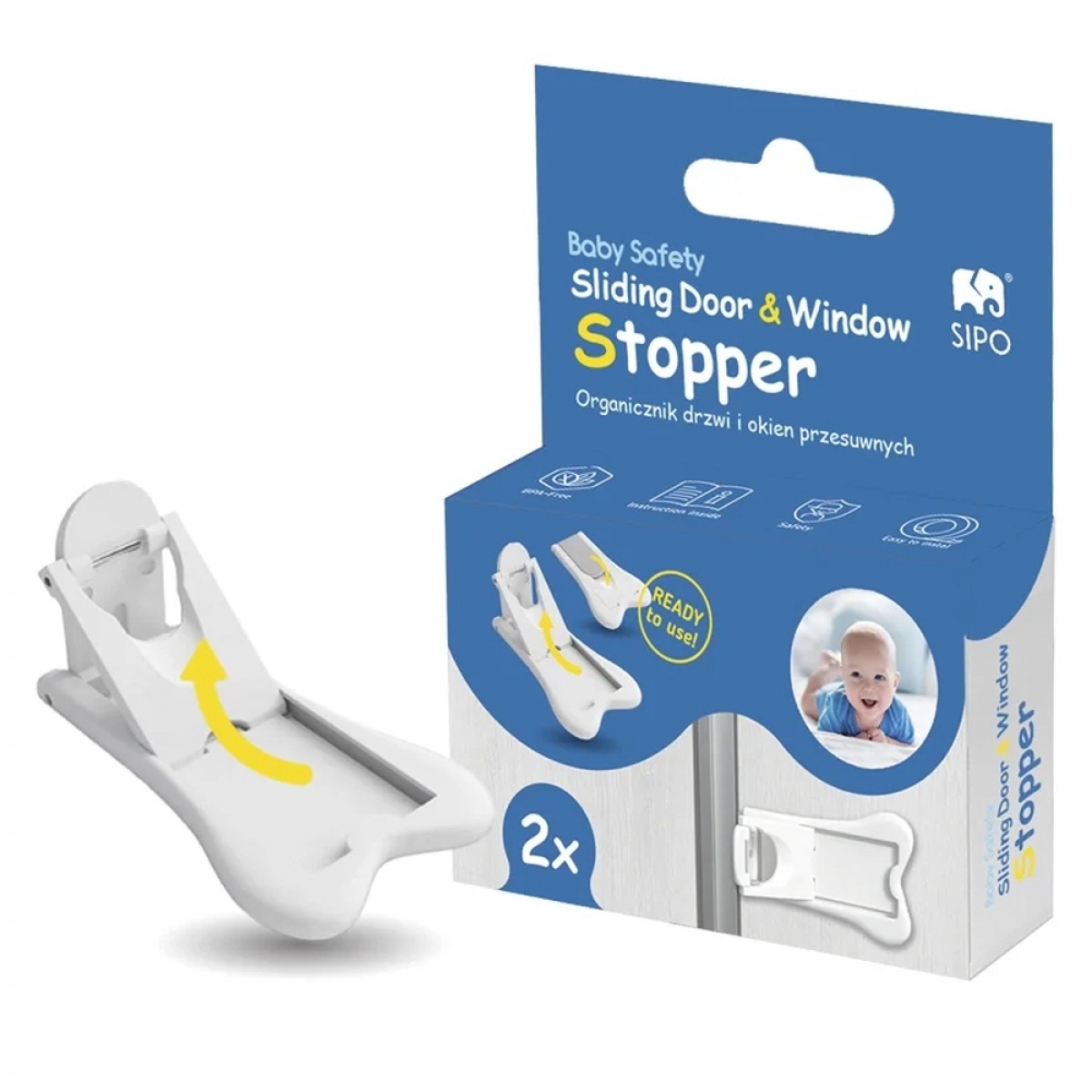 Ασφάλεια για επάλληλη συρόμενη πόρτα/παράθυρο 2τμχ Sipo