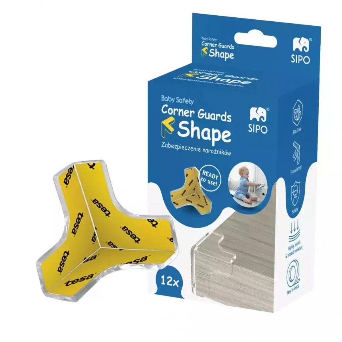 Προστατευτικά γωνιών Τύπου Τ Διάφανα (12τμχ)