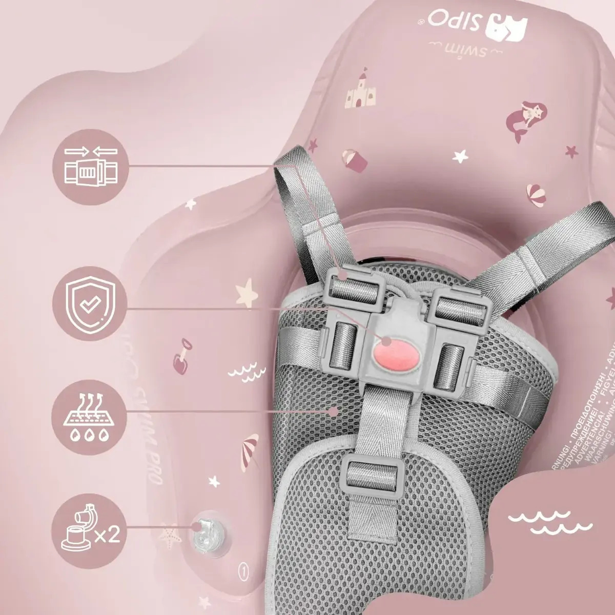 Sipo Swimpro Βρεφικό Σωσίβιο Pink (6-36 μηνών)