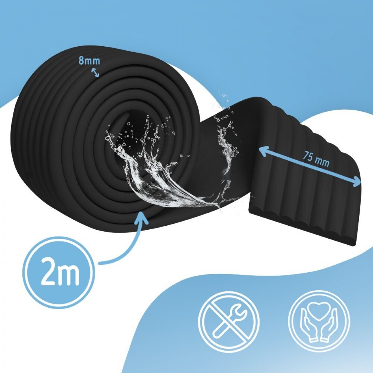 Αφρώδης Προστατευτική Ταινία L Shape Black Sipo