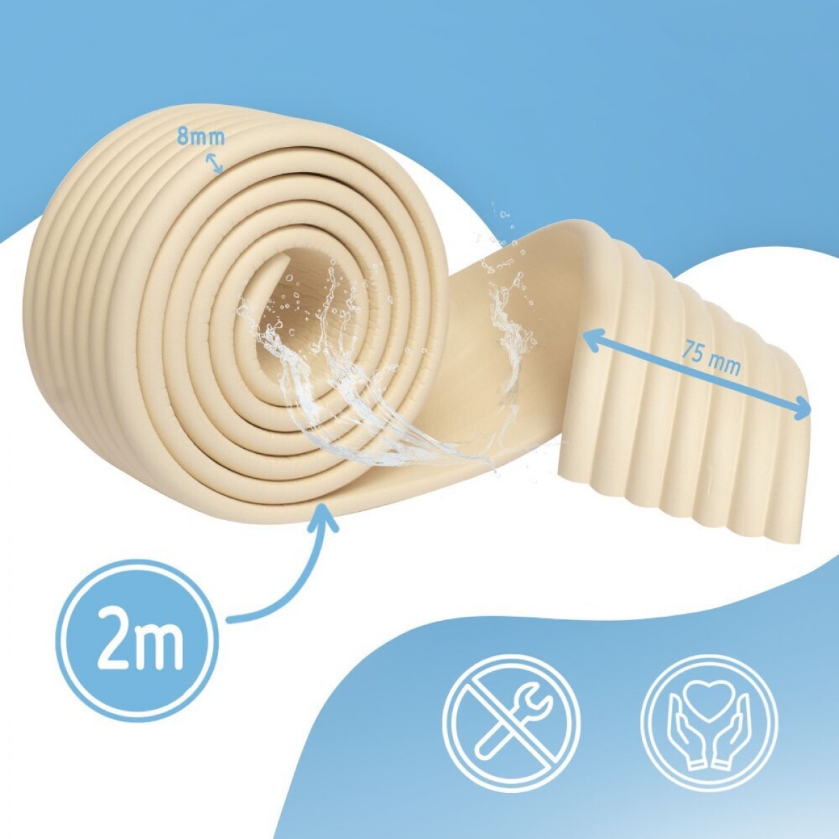 Αφρώδης Προστατευτική Ταινία L Shape  Μπέζ Sipo