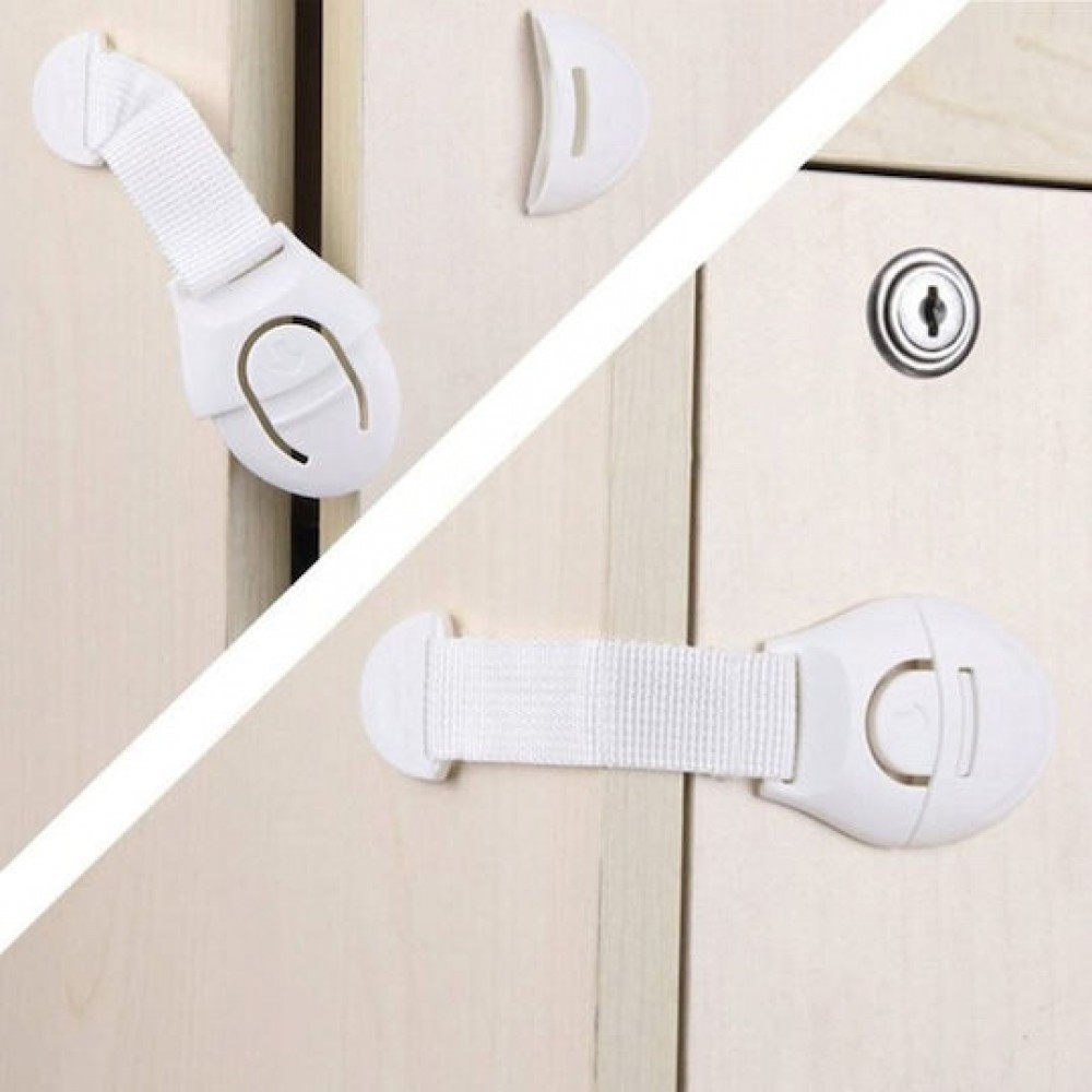 Προστατευτικά Γενικής Χρήσης με Ιμάντα Σετ 10τμχ Πλαστικά για Ντουλάπια & Συρτάρια 