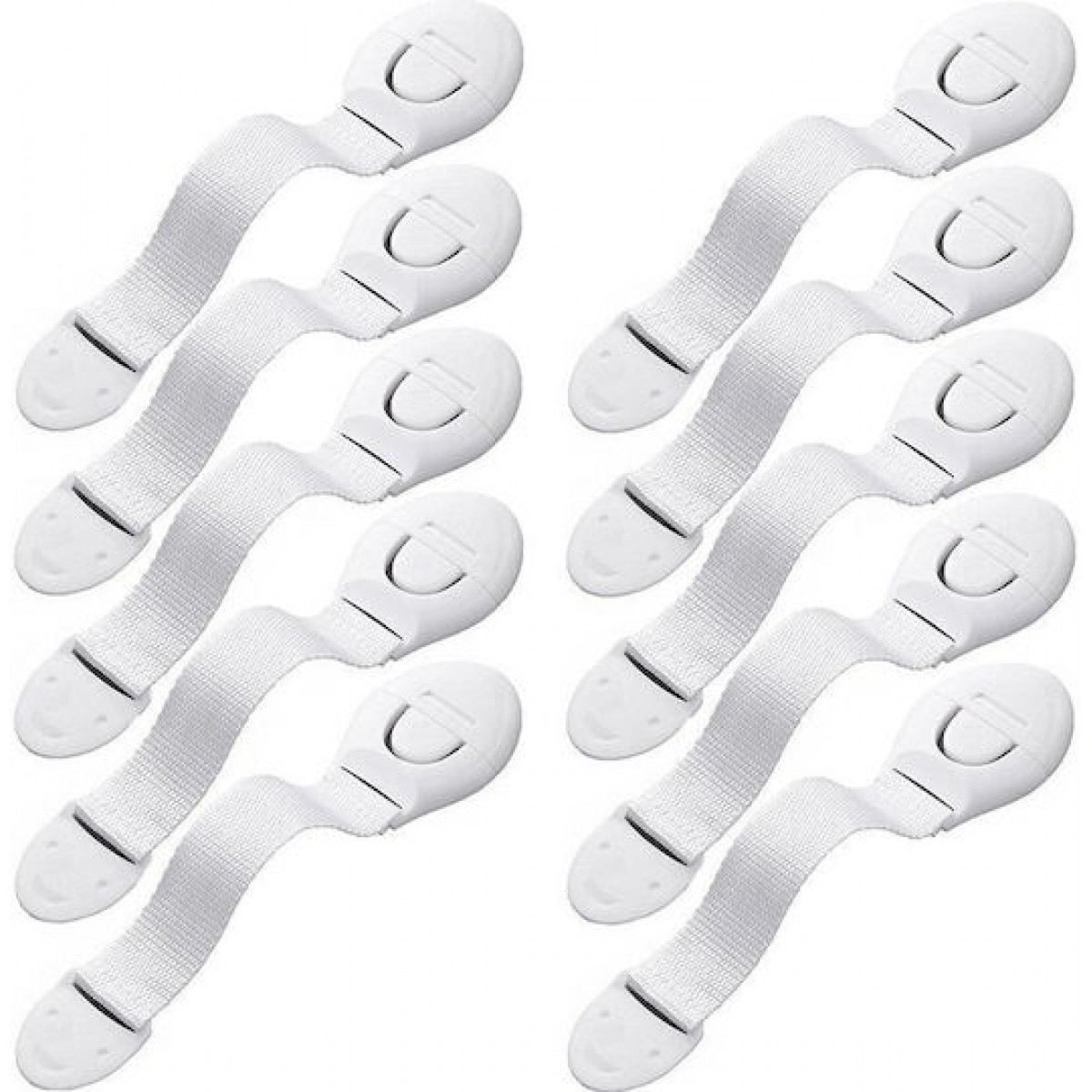 Προστατευτικά Γενικής Χρήσης με Ιμάντα Σετ 10τμχ Πλαστικά για Ντουλάπια & Συρτάρια