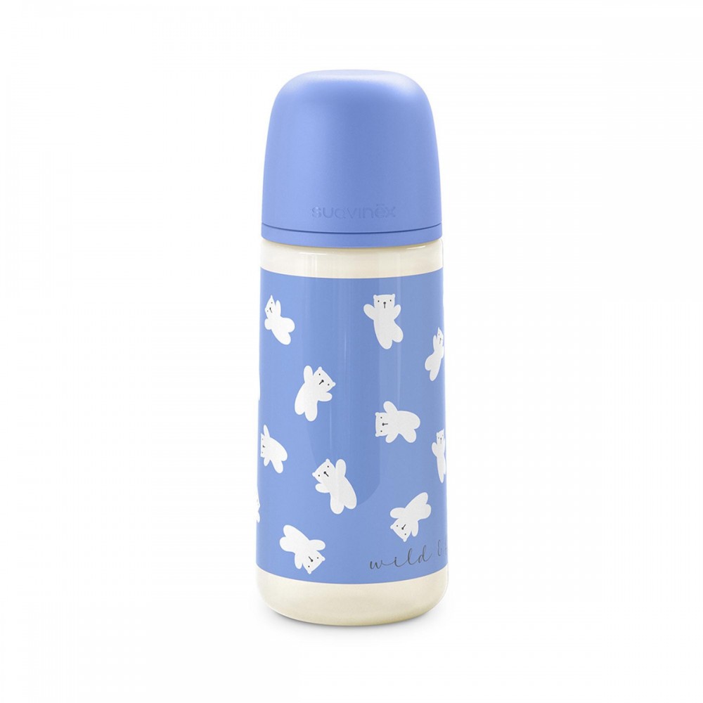 Μπιμπερό Φυσ/γική θηλή Σιλικόνης SX PRO 360ml +6μ  Πλαστικό Wild & Free Blue Suavinex 