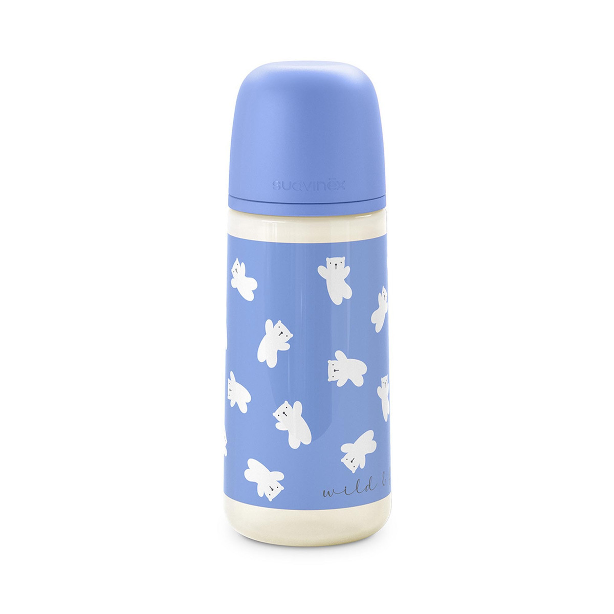 Μπιμπερό Φυσ/γική θηλή Σιλικόνης SX PRO 360ml +6μ  Πλαστικό Wild & Free Blue Suavinex