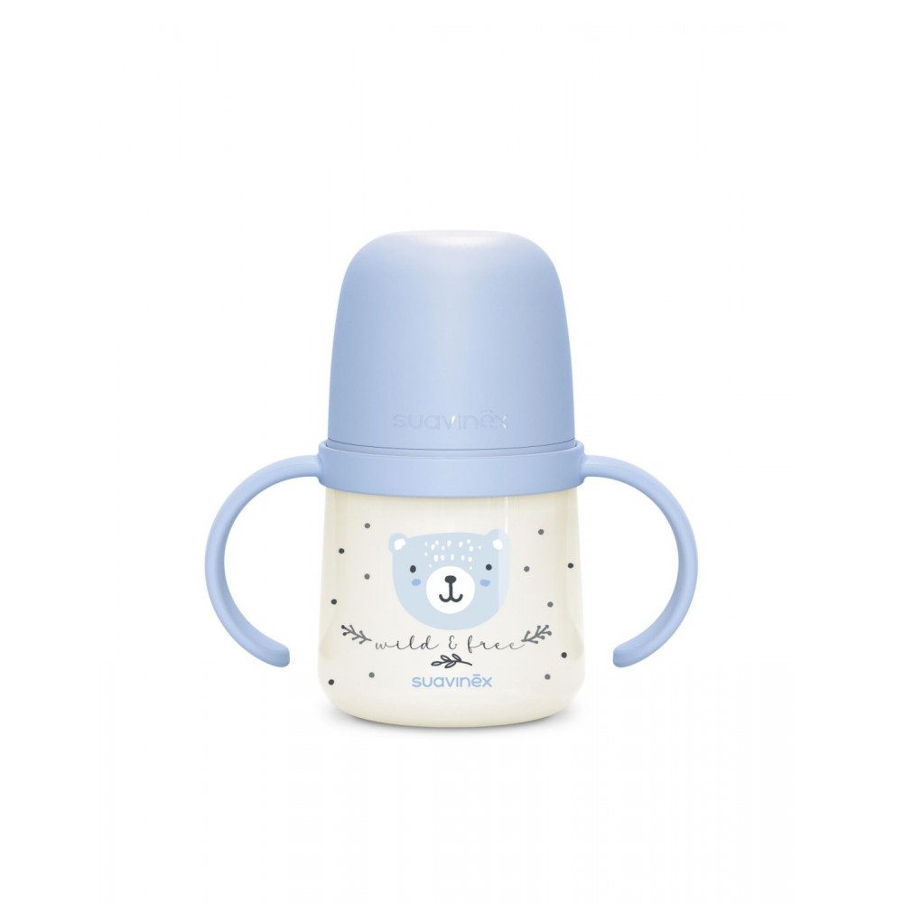 Μπουκάλι Εκπαιδευτικό με λαβές Night&Day 150ml +6μ WILD Blue Suavinex