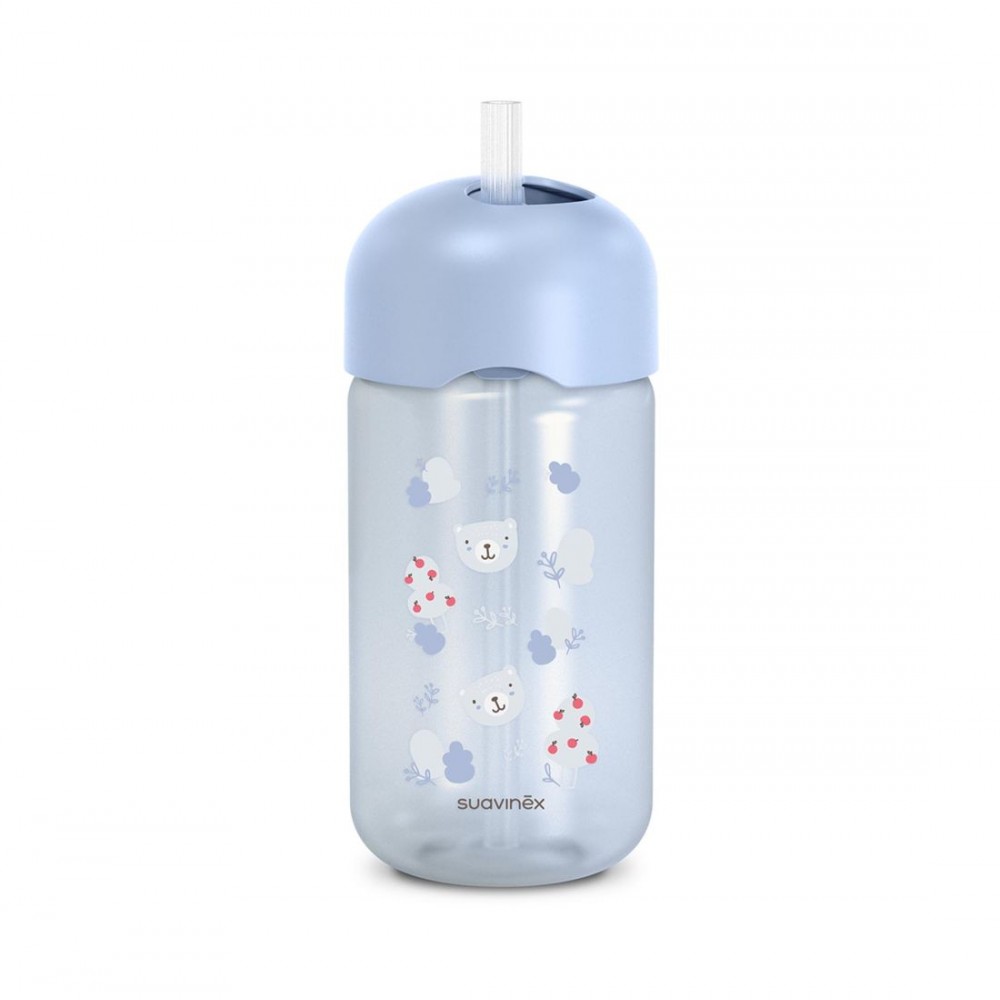 Παγούρι με καλαμάκι Σιλικόνης 340ml +18μ WILD & FREE Blue