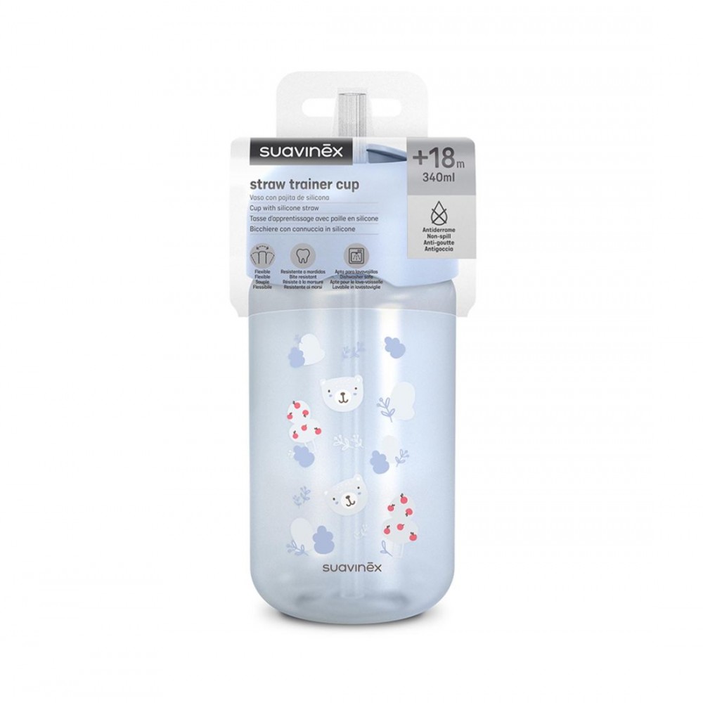 Παγούρι με καλαμάκι Σιλικόνης 340ml +18μ WILD & FREE Blue