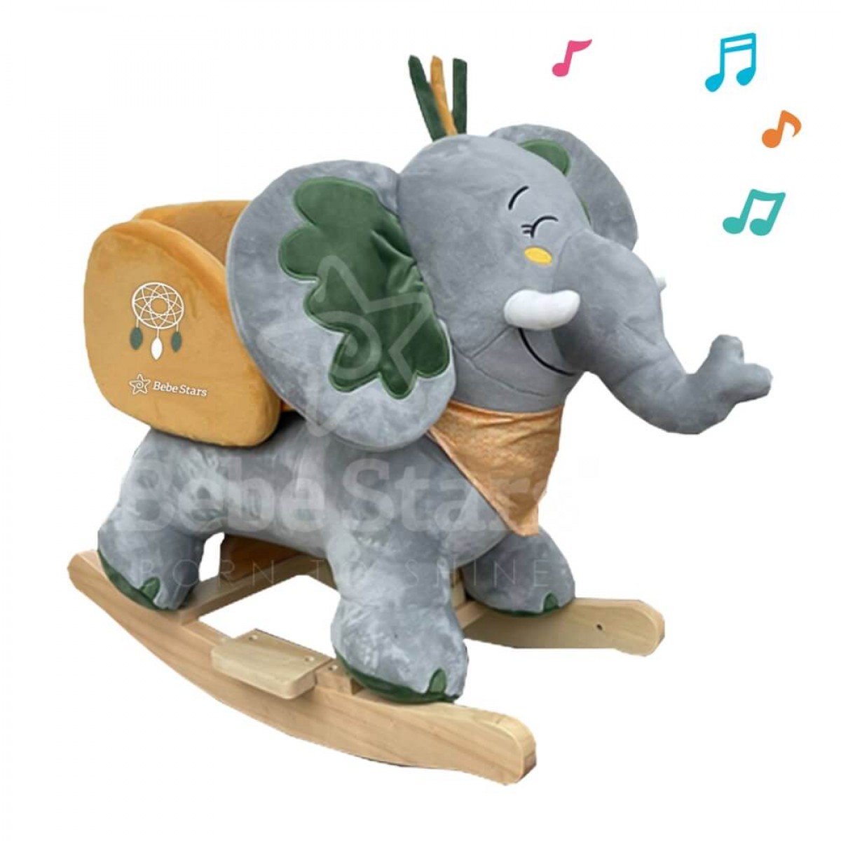  Κουνιστό Λούτρινο με Ζώνη Ασφαλείας&Ήχους Ελεφαντάκι  Bebe Stars 