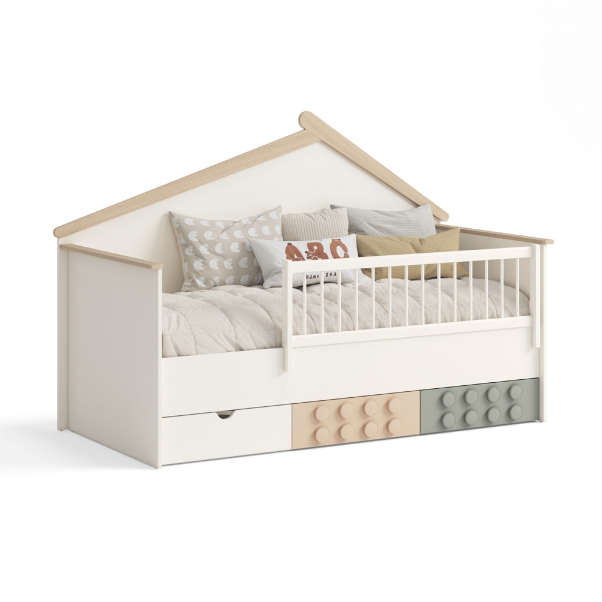 Κρεβάτι Bebe Stars Lego Montessori 90x200cm - Πολύχρωμο