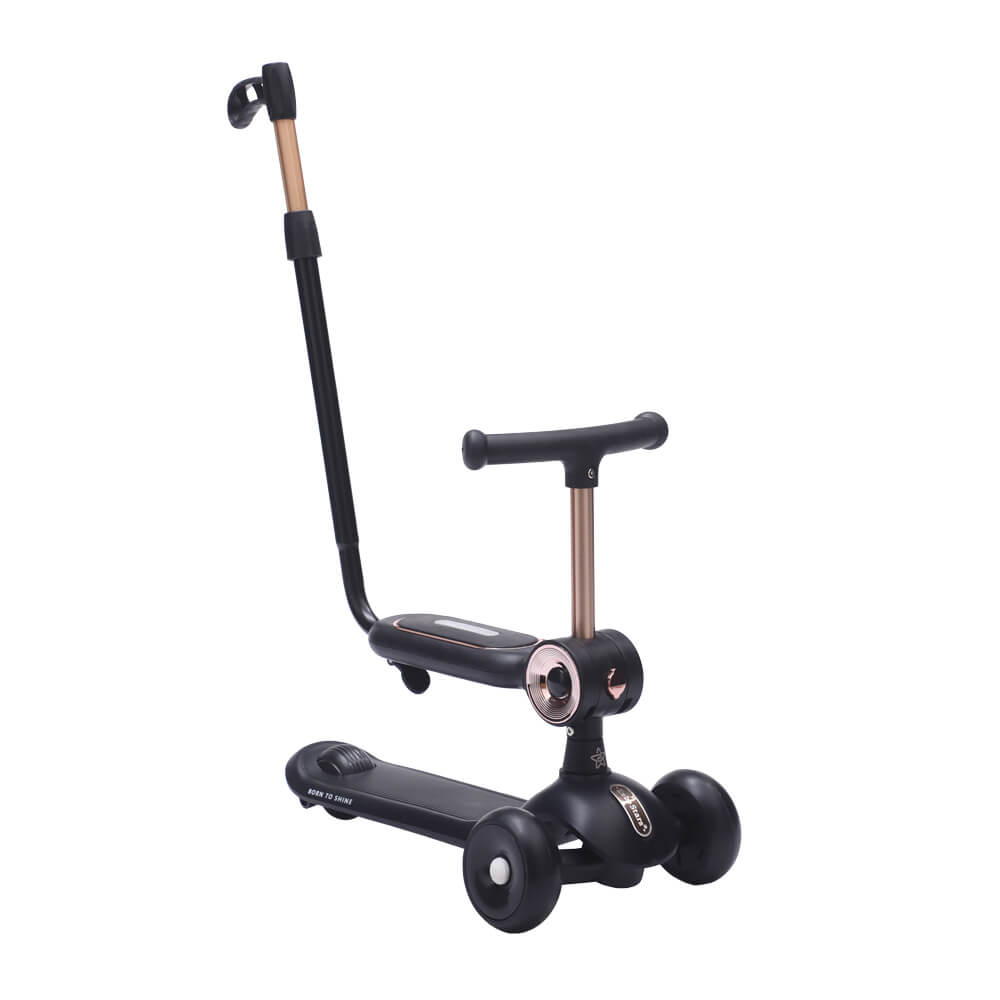 Πατίνι Scooter Τρίτροχο Xride 2 Σε 1 Με Λαβή Black Bebe Stars