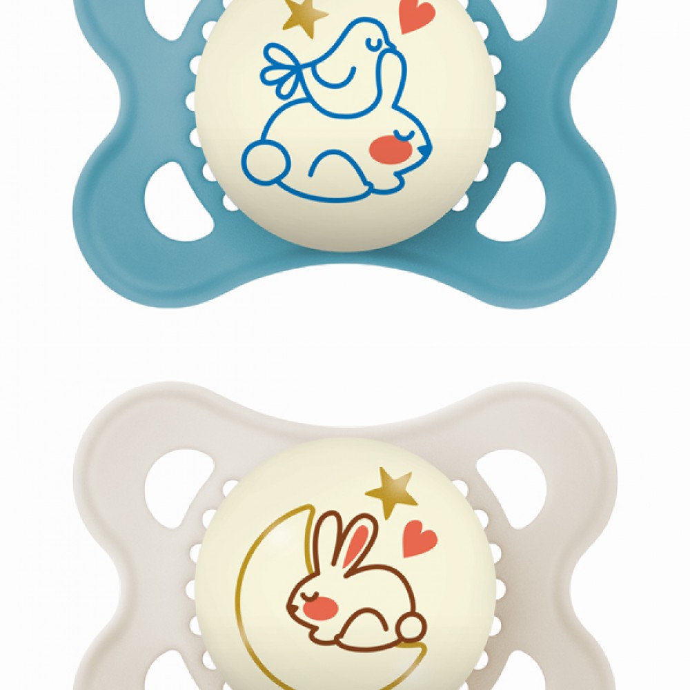 Πιπίλα Original Night Σιλικόνης 2-6 μηνών - Μπλε