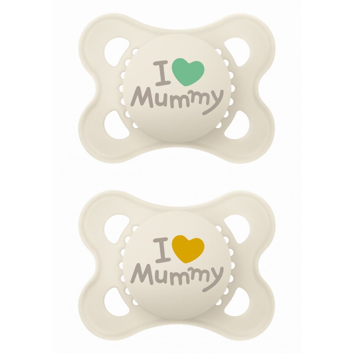 Πιπίλα Ι Love Mummy  Σιλικόνης 2-6 μηνών - Unisex – Κρεμ