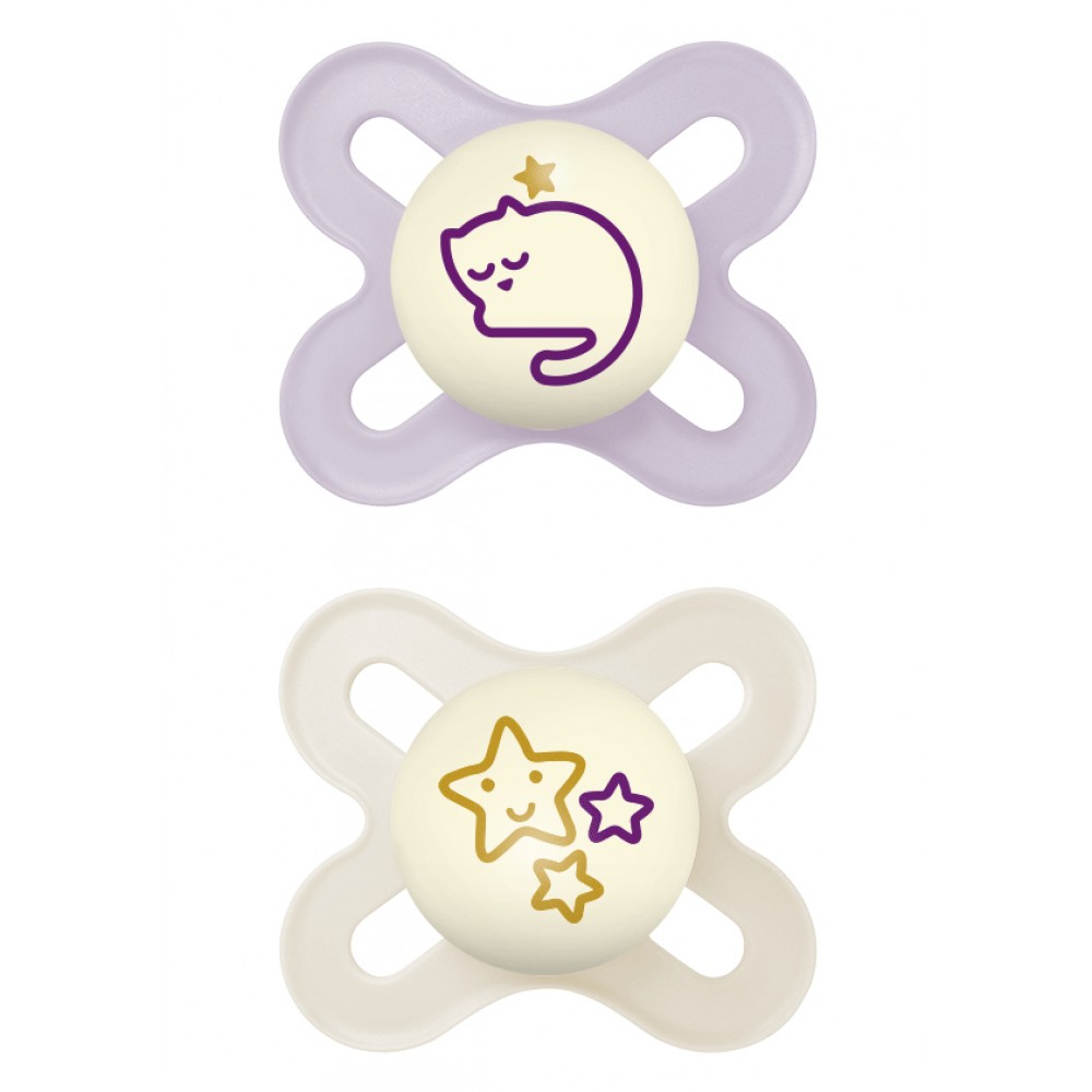 Πιπίλα Start Night Σιλικόνης 0-2 μηνών - Girl – Μωβ